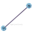 Industrial doble de shamballa Crystal Ball Barbell Industrial 316L encantos Joyería Piercing